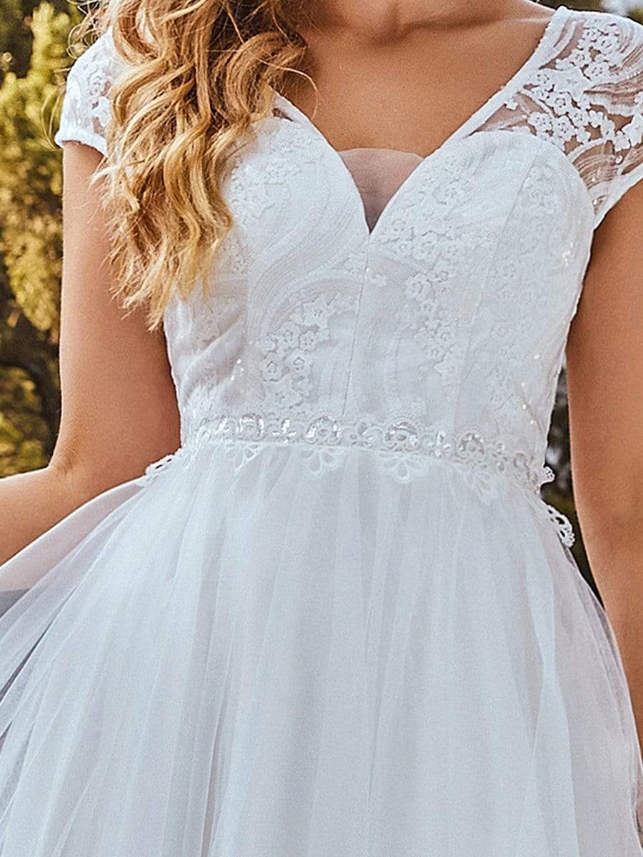 Elegante Flügelärmeln Casual Applique Outdoor Brautkleid Brautkleider Formelle Abendkleider
