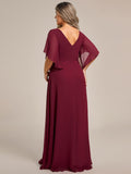 Half Sleeves Top Applique Decoration Chiffon Mother of the Bride Dress Formal Evening Dresses