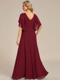 Half Sleeves Top Applique Decoration Chiffon Mother of the Bride Dress Formal Evening Dresses