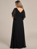Half Sleeves Top Applique Decoration Chiffon Mother of the Bride Dress Formal Evening Dresses