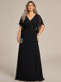 Half Sleeves Top Applique Decoration Chiffon Mother of the Bride Dress Formal Evening Dresses