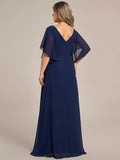 Half Sleeves Top Applique Decoration Chiffon Mother of the Bride Dress Formal Evening Dresses