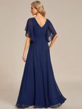 Half Sleeves Top Applique Decoration Chiffon Mother of the Bride Dress Formal Evening Dresses
