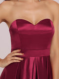 Custom Size Sweetheart Strapless Prom Dress with Asymmetrical Hem Evening Bridesmaid Dresses