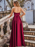 Custom Size Sweetheart Strapless Prom Dress with Asymmetrical Hem Evening Bridesmaid Dresses