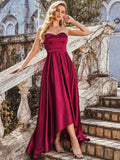 Custom Size Sweetheart Strapless Prom Dress with Asymmetrical Hem Evening Bridesmaid Dresses