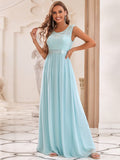 Vestido de dama de honor clásico con escote redondo y espalda en V, de encaje, talla personalizada, para noche formal