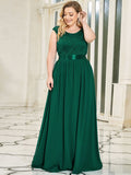 Vestido clásico de dama de honor con escote redondo, espalda descubierta y corpiño de encaje, vestidos de noche formales para mujer.