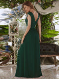 Vestido clásico de dama de honor con escote redondo, espalda descubierta y corpiño de encaje, vestidos de noche formales para mujer.