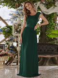 Vestido clásico de dama de honor con escote redondo, espalda descubierta y corpiño de encaje, vestidos de noche formales para mujer.
