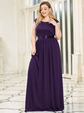 Vestido de dama de honor clásico con escote redondo y espalda en V, de encaje, talla personalizada, para noche formal