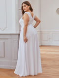 Vestido de dama de honor clásico con escote redondo y espalda en V, de encaje, talla personalizada, para noche formal
