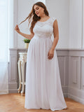 Vestido de dama de honor clásico con escote redondo y espalda en V, de encaje, talla personalizada, para noche formal
