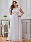 Vestido de dama de honor clásico con escote redondo y espalda en V, de encaje, talla personalizada, para noche formal