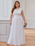 Vestido de dama de honor clásico con escote redondo y espalda en V, de encaje, talla personalizada, para noche formal