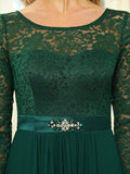 Classic Floral Lace Mother Dress with Long Sleeve Formal Evening Dresses