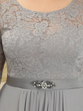 Classic Floral Lace Mother Dress with Long Sleeve Formal Evening Dresses