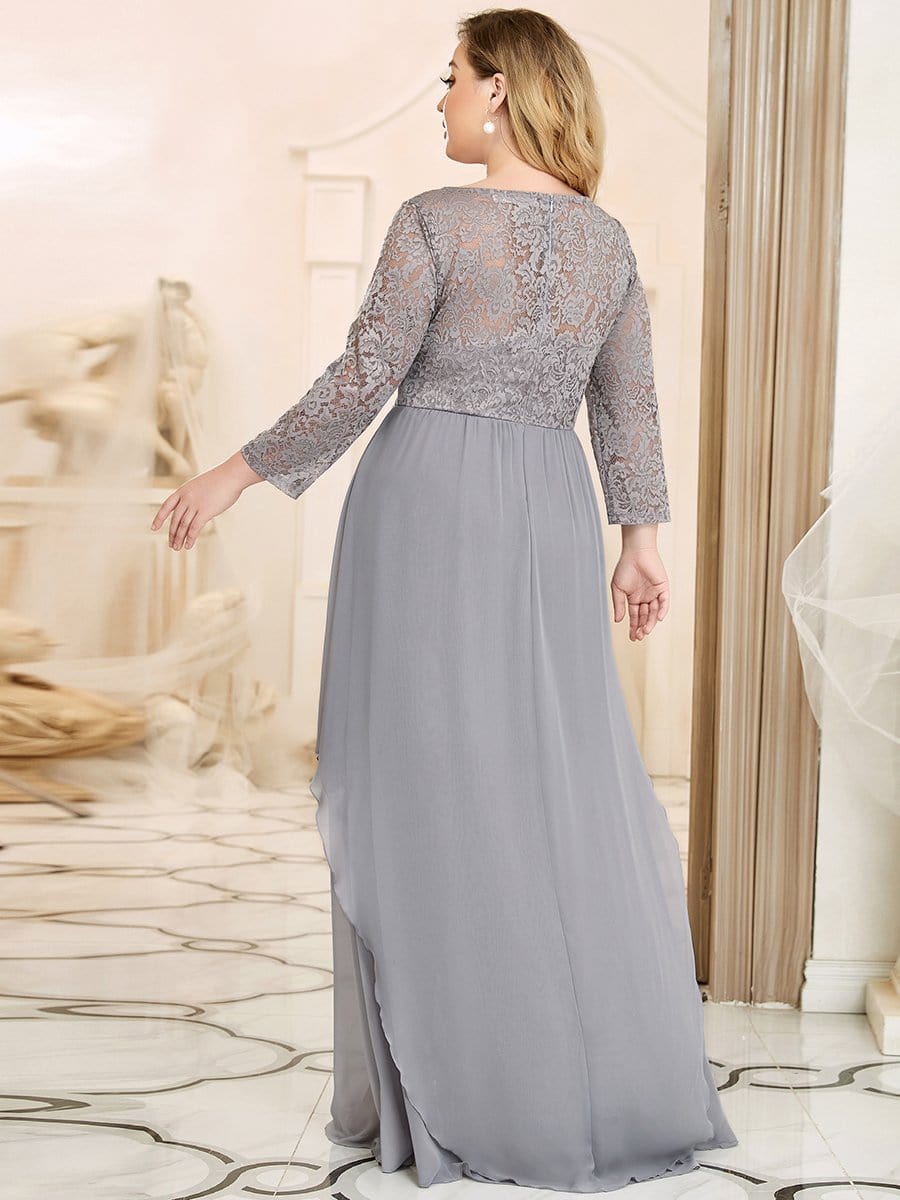 Classic Floral Lace Mother Dress with Long Sleeve Formal Evening Dresses