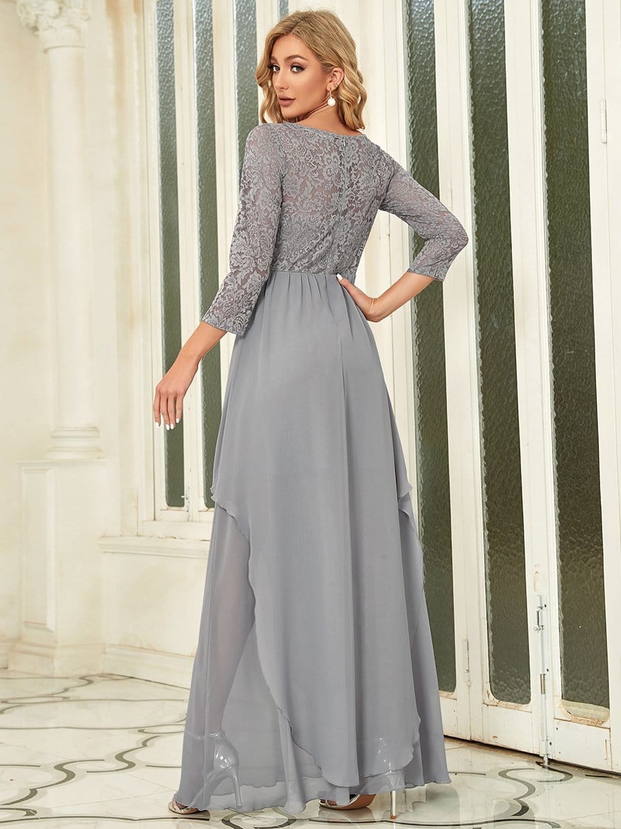 Classic Floral Lace Mother Dress with Long Sleeve Formal Evening Dresses