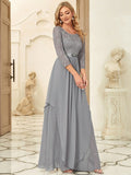 Classic Floral Lace Mother Dress with Long Sleeve Formal Evening Dresses