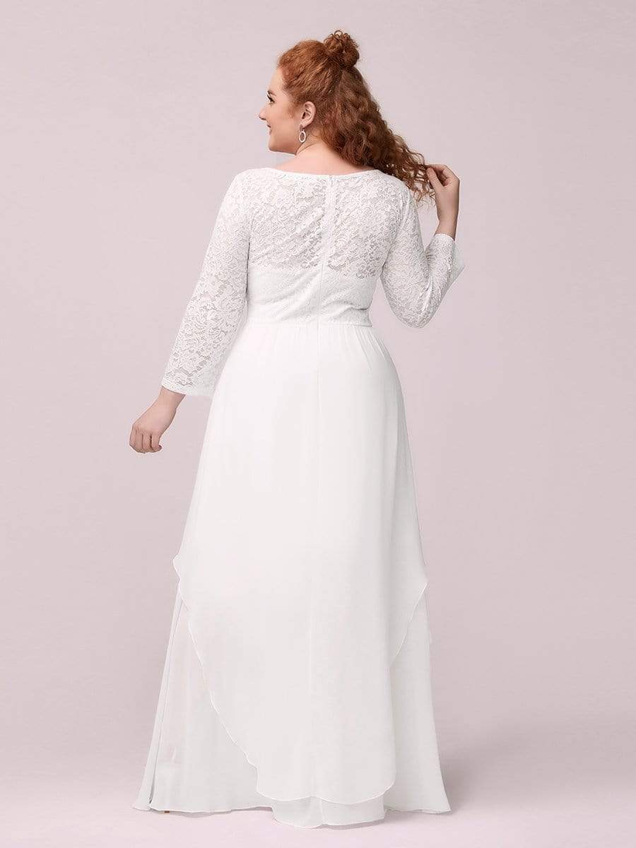 Classic Floral Lace Mother Dress with Long Sleeve Formal Evening Dresses