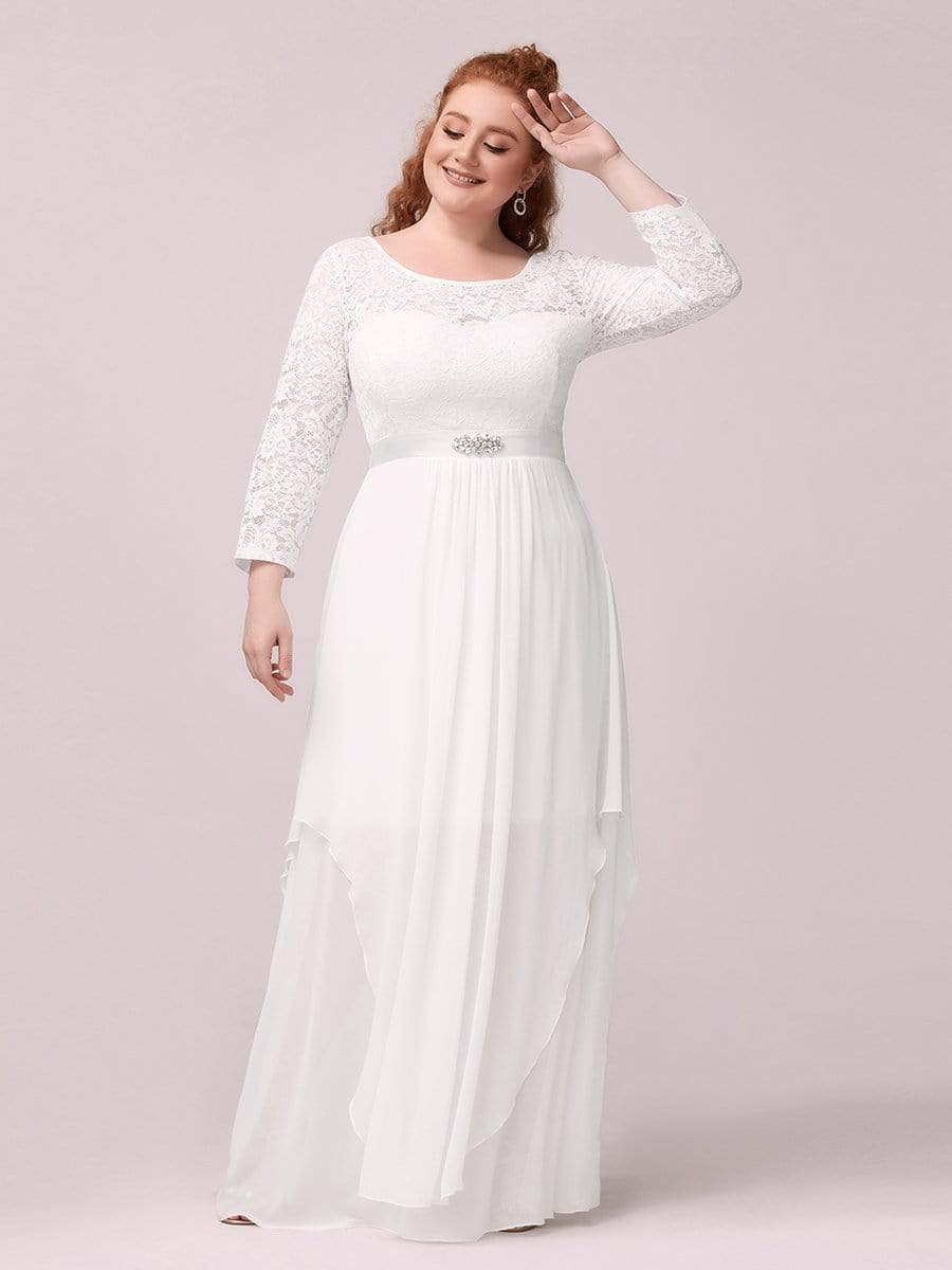 Classic Floral Lace Mother Dress with Long Sleeve Formal Evening Dresses