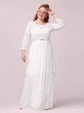 Classic Floral Lace Mother Dress with Long Sleeve Formal Evening Dresses
