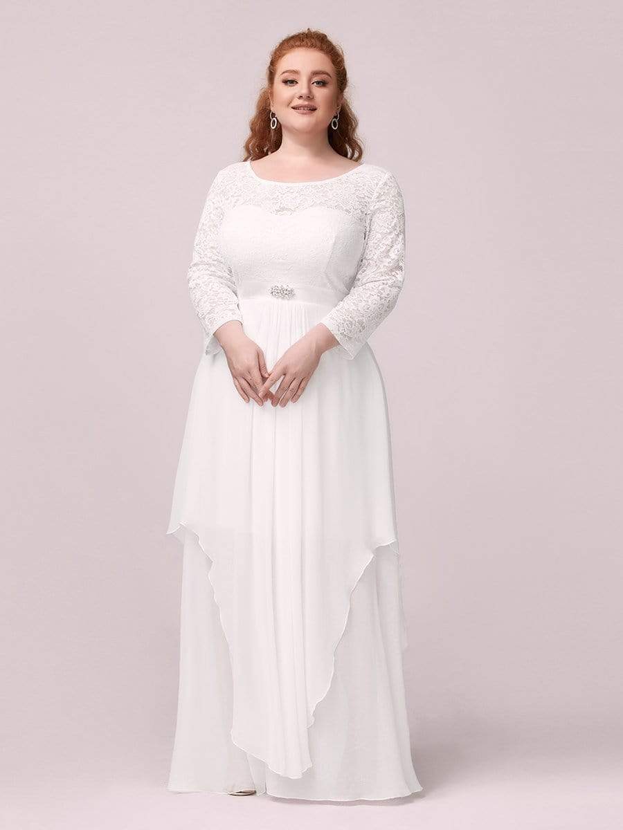 Classic Floral Lace Mother Dress with Long Sleeve Formal Evening Dresses