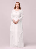Classic Floral Lace Mother Dress with Long Sleeve Formal Evening Dresses