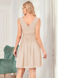 Custom Size Women Sleeveless V Neck Short Bridesmaid Dress Junior Party Prom Dresses