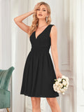 Custom Size Women Sleeveless V Neck Short Bridesmaid Dress Junior Party Prom Dresses