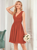 Custom Size Women Sleeveless V Neck Short Bridesmaid Dress Junior Party Prom Dresses
