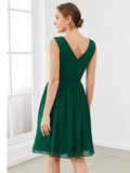 Custom Size Women Sleeveless V Neck Short Bridesmaid Dress Junior Party Prom Dresses