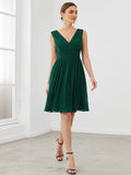 Custom Size Women Sleeveless V Neck Short Bridesmaid Dress Junior Party Prom Dresses