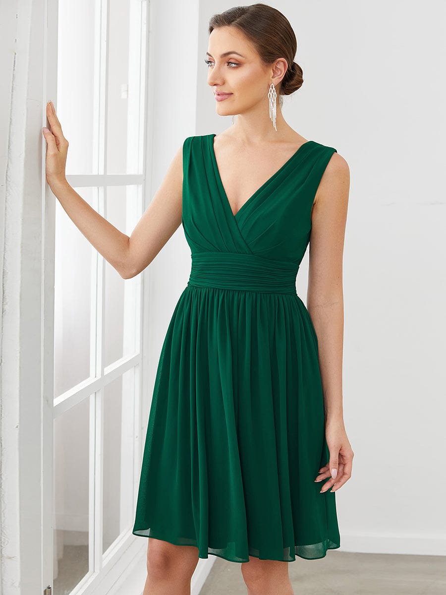 Custom Size Women Sleeveless V Neck Short Bridesmaid Dress Junior Party Prom Dresses