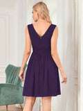 Custom Size Women Sleeveless V Neck Short Bridesmaid Dress Junior Party Prom Dresses