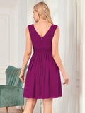 Custom Size Women Sleeveless V Neck Short Bridesmaid Dress Junior Party Prom Dresses