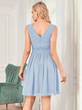 Custom Size Women Sleeveless V Neck Short Bridesmaid Dress Junior Party Prom Dresses