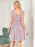 Custom Size Women Sleeveless V Neck Short Bridesmaid Dress Junior Party Prom Dresses