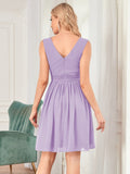 Custom Size Women Sleeveless V Neck Short Bridesmaid Dress Junior Party Prom Dresses