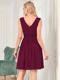 Custom Size Women Sleeveless V Neck Short Bridesmaid Dress Junior Party Prom Dresses