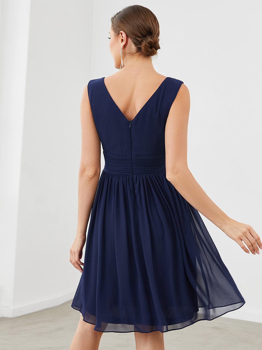 Custom Size Women Sleeveless V Neck Short Bridesmaid Dress Junior Party Prom Dresses