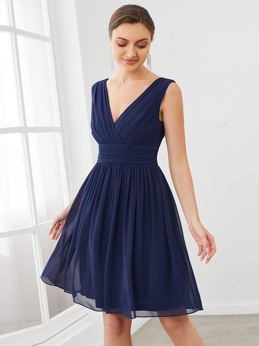 Custom Size Women Sleeveless V Neck Short Bridesmaid Dress Junior Party Prom Dresses