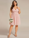Plus Size Chiffon Sleeveless V Neck Short Bridesmaid Dress Wedding Party Guest Dresses Gowns