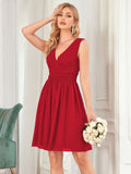 Custom Size Women Sleeveless V Neck Short Bridesmaid Dress Junior Party Prom Dresses