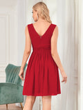 Custom Size Women Sleeveless V Neck Short Bridesmaid Dress Junior Party Prom Dresses
