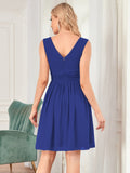Custom Size Women Sleeveless V Neck Short Bridesmaid Dress Junior Party Prom Dresses