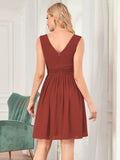 Custom Size Women Sleeveless V Neck Short Bridesmaid Dress Junior Party Prom Dresses