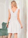 Custom Size Women Sleeveless V Neck Short Bridesmaid Dress Junior Party Prom Dresses