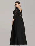 Custom Size See-Through Maxi Lace Prom Evening Dress with Half Sleeve Mother of the Bride Gowns